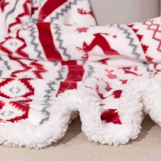 Nordic Christmas Throw Blanket: - HER SHOP