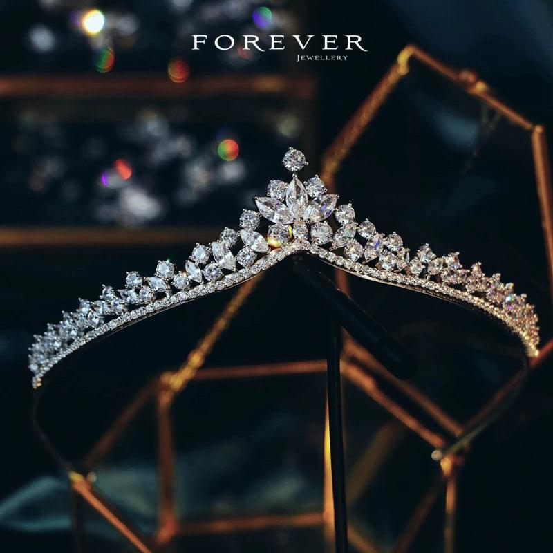 Shining Crystal Diadem Bridal Crown CC Tiaras and Wedding Hair Accessories for Women