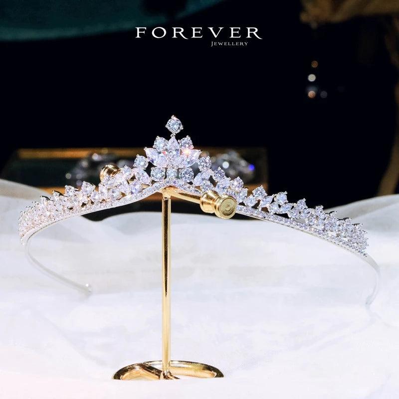 Shining Crystal Diadem Bridal Crown CC Tiaras and Wedding Hair Accessories for Women