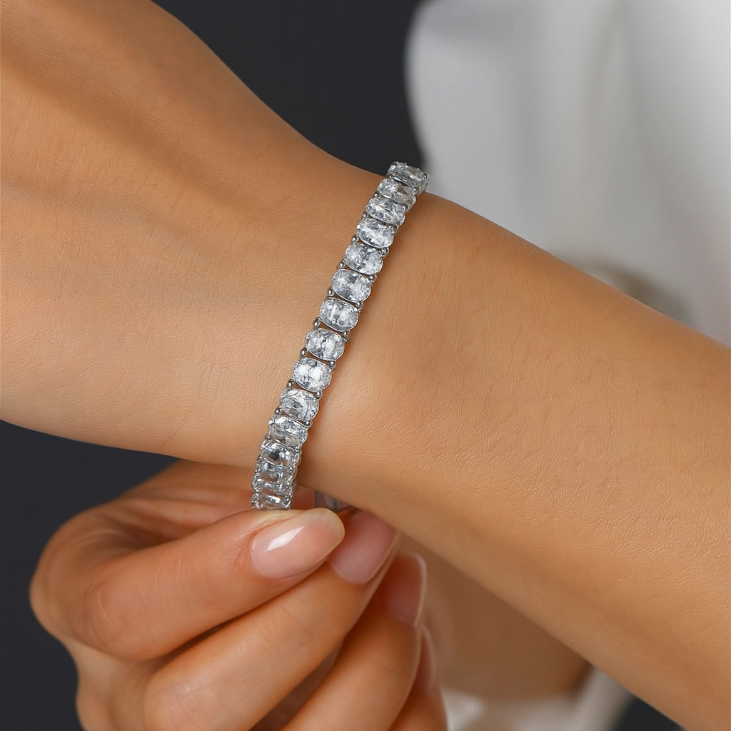 Elegant 925 Sterling Silver Moissanite Tennis Bracelet – 4.4 Carat, Adjustable, Light Luxury for Women