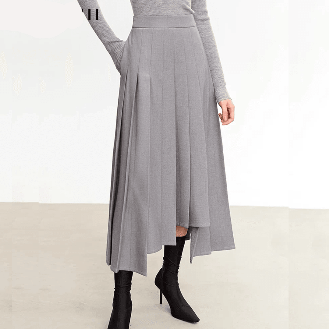 Women's 2023 Winter Wool A-Line Pleated Skirt— Irregular Three-Dimensional Design, Loose Fit - HER SHOP