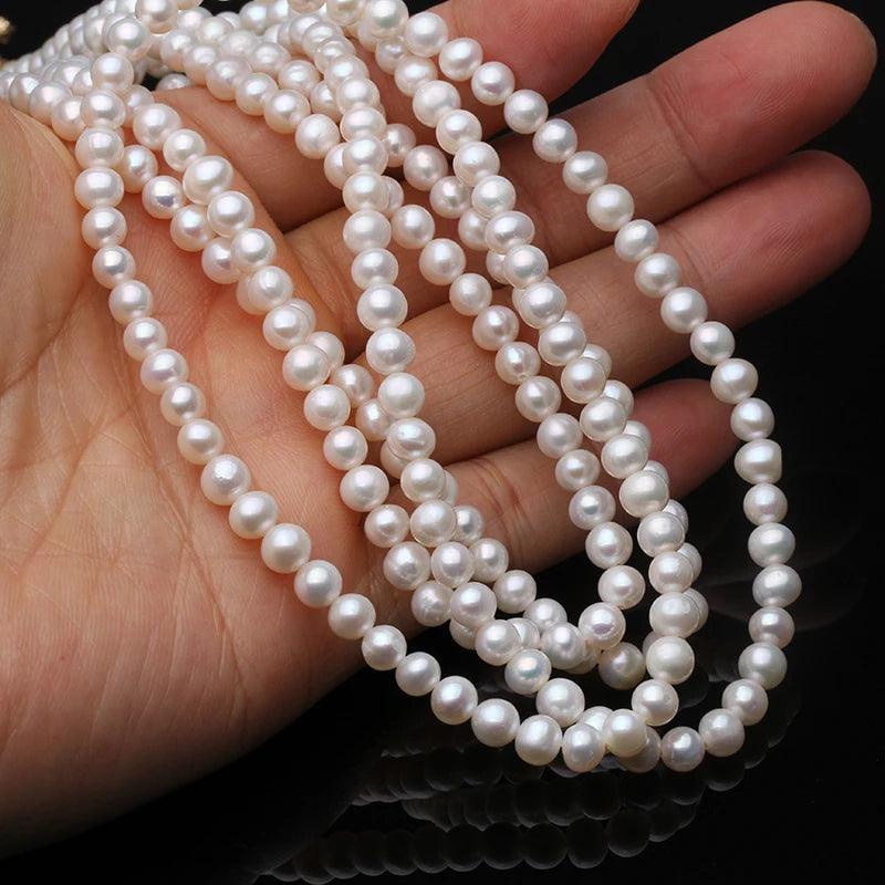 White Freshwater Pearl Necklace - Wedding, Bridal, or Gift (Sweater Chain Style)