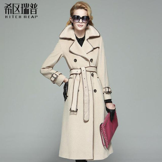 100% Wool Women's Tweed Coat – European and American Cashmere-Blend Design, New Winter Fashion - HER SHOP