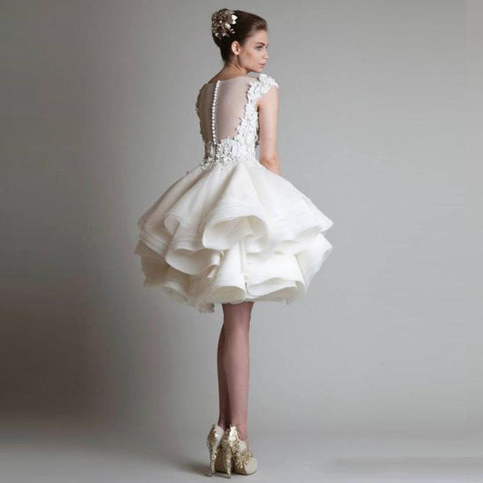 Short Tiered Ruffles Prom Dresses - HER SHOP