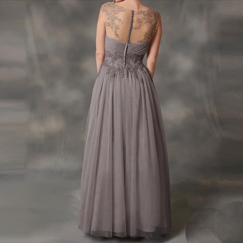 Simple Gray Chiffon A-Line Mother of Bride Dress