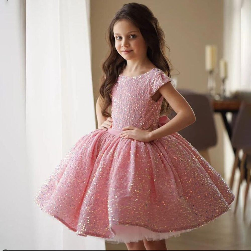 Formal Pink Sequins Party Dresses for Girl – HER SHOP