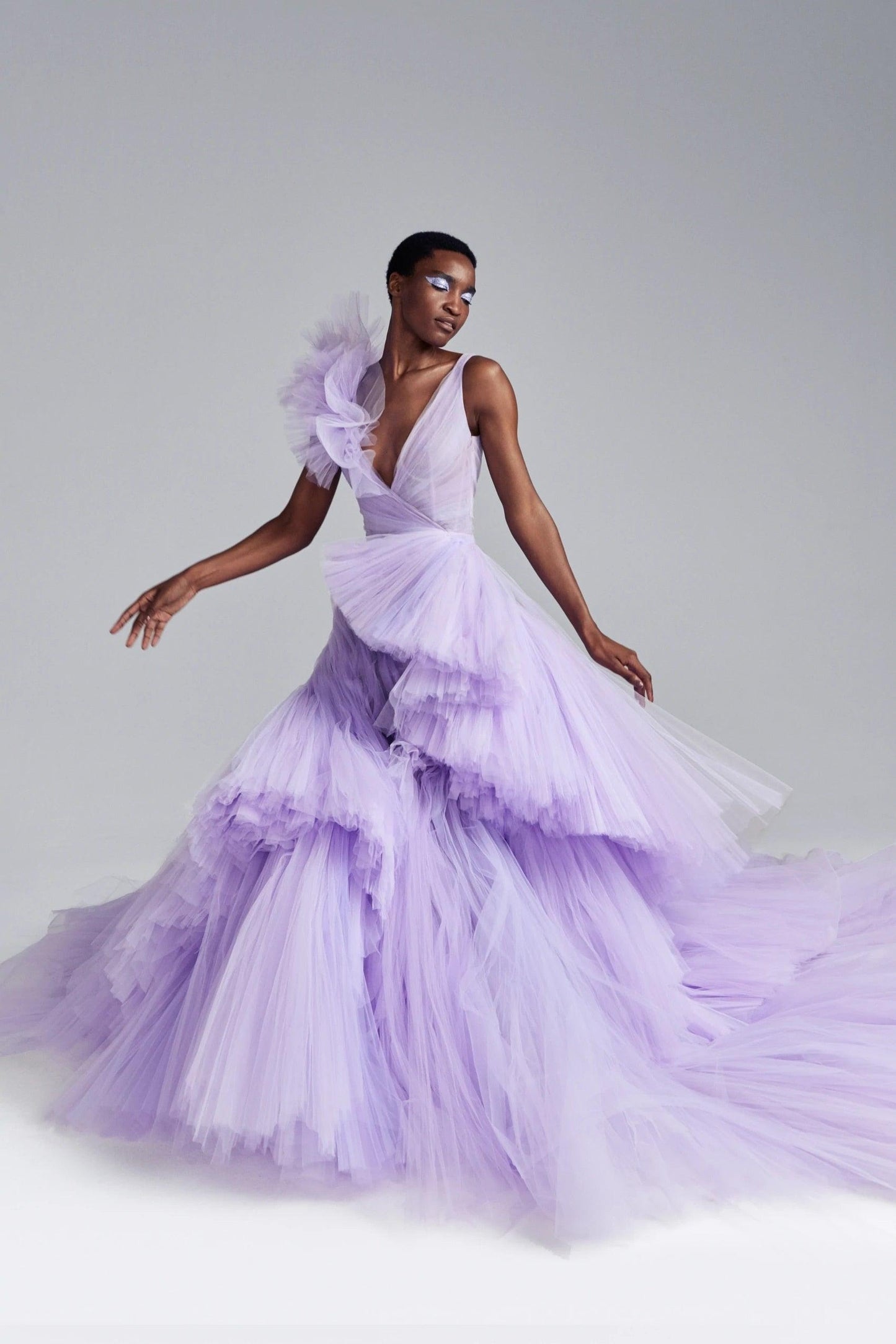Lavender Tulle Ball Gown - Puffy & Ruched