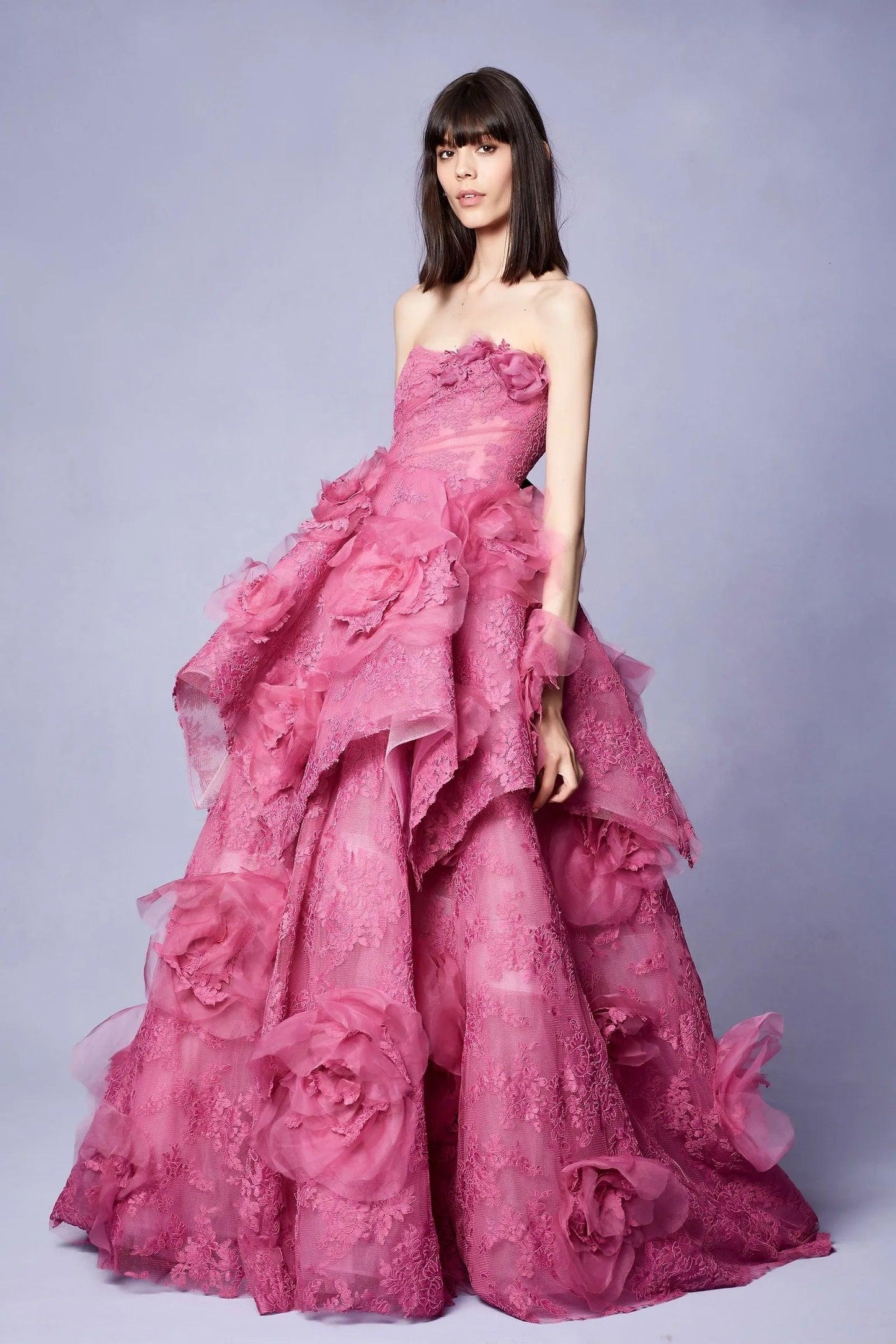 Pretty 3D Floral Lace Prom Dresses