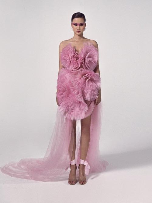 Unique Designed 3D Flower Tulle Prom Gowns - HER SHOP