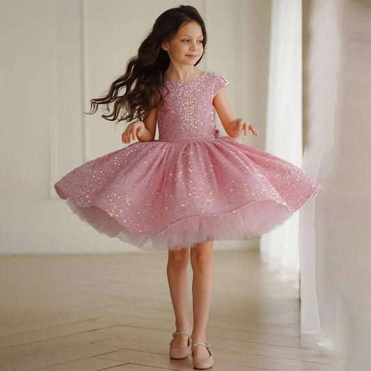 Formal Pink Sequins Party Dresses for Girl - HER SHOP®