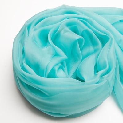 Her Shop accessories Aqua / 200CMX140CM 100% Natural Silk Long Georgette Scarf