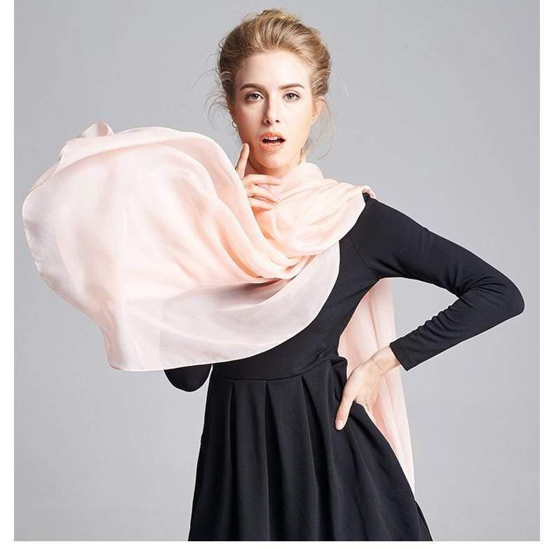 Her Shop accessories 100% Natural Silk Long Georgette Scarf