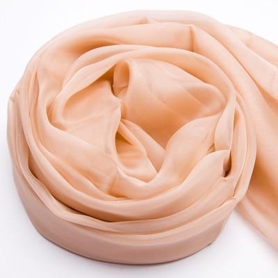 Her Shop accessories Nude / 200CMX140CM 100% Natural Silk Long Georgette Scarf