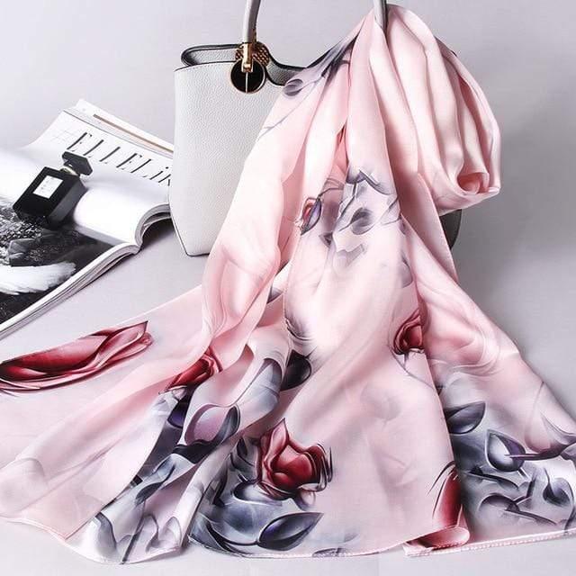 Her Shop accessories Color 3 / 170X53CM 100% Real Silk Scarf