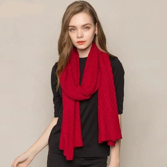 Her Shop accessories Dark Grey / 188x56cm 85% Silk 15% Wool Cashmere Women's Warm Long Scarves - HER SHOP®