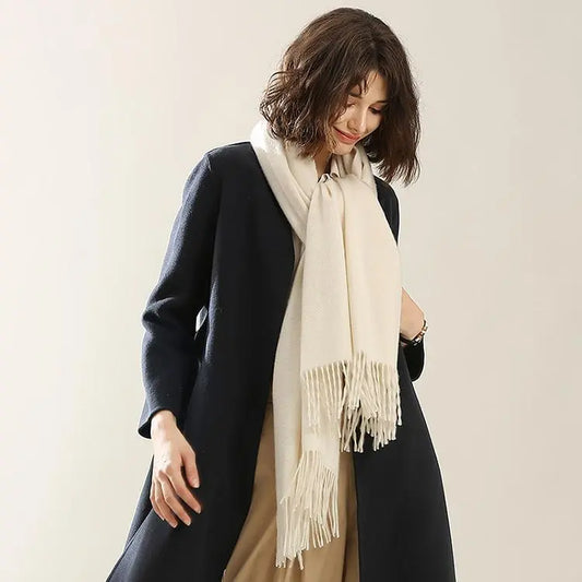 Hot Sale All-Match Men Women Solid Color Luxurious Elegant Cashmere Scarves With Tassel - HER SHOP®