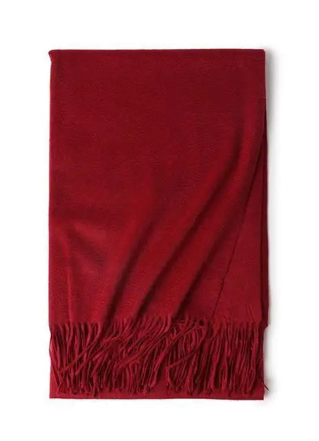 Hot Sale All-Match Men Women Solid Color Luxurious Elegant Cashmere Scarves With Tassel
