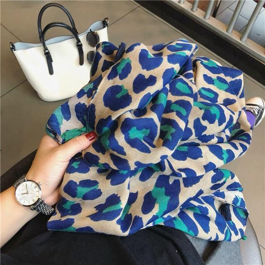 Ladies Fashion Sexy Leopard Dot Tassel Viscose Shawl Scarf - HER SHOP