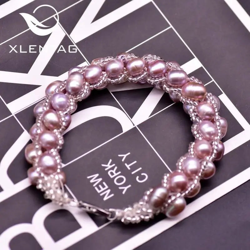 Minimalist Purple Pearl Rope Bracelet - Natural Freshwater Pearl Jewelry for Women
