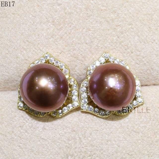 Natural Color Freshwater Edison Pearl Earrings - 9-10mm Fashion Jewelry