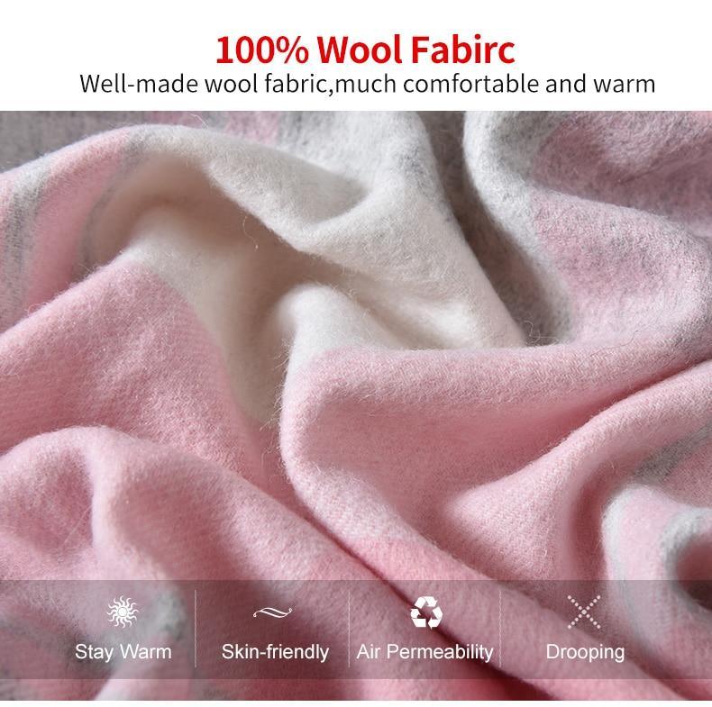 Her Shop accessories Winter Plaid 100% Lamb Wool Scarf
