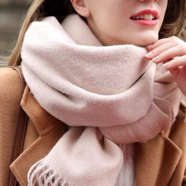 Women 100% Real Wool Scarf Winter Scarves - HER SHOP