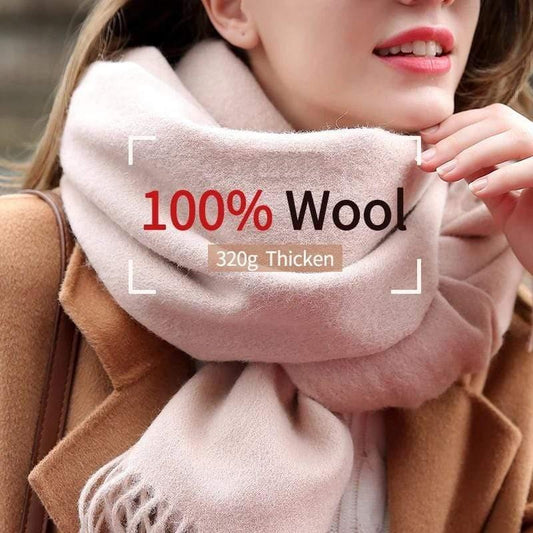 Women 100% Real Wool Scarf Winter Scarves - HER SHOP