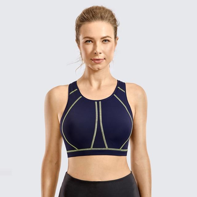 Women Padded Sports Bra Wirefree High Impact Crop Top With