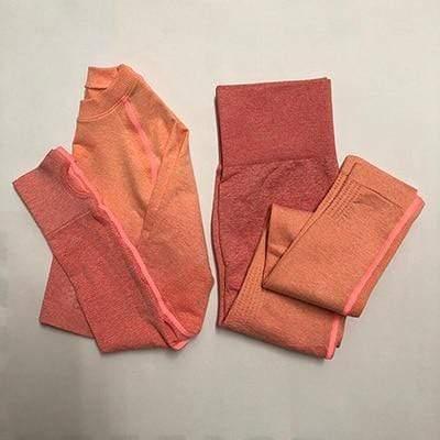 Women Seamless Leggings+Cropped Shirts Workout Suit