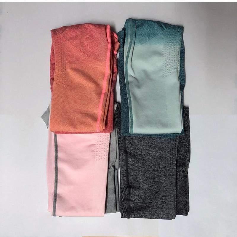 Women Seamless Leggings+Cropped Shirts Workout Suit