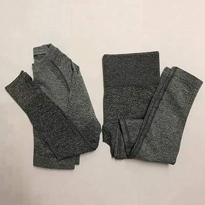 Women Seamless Leggings+Cropped Shirts Workout Suit