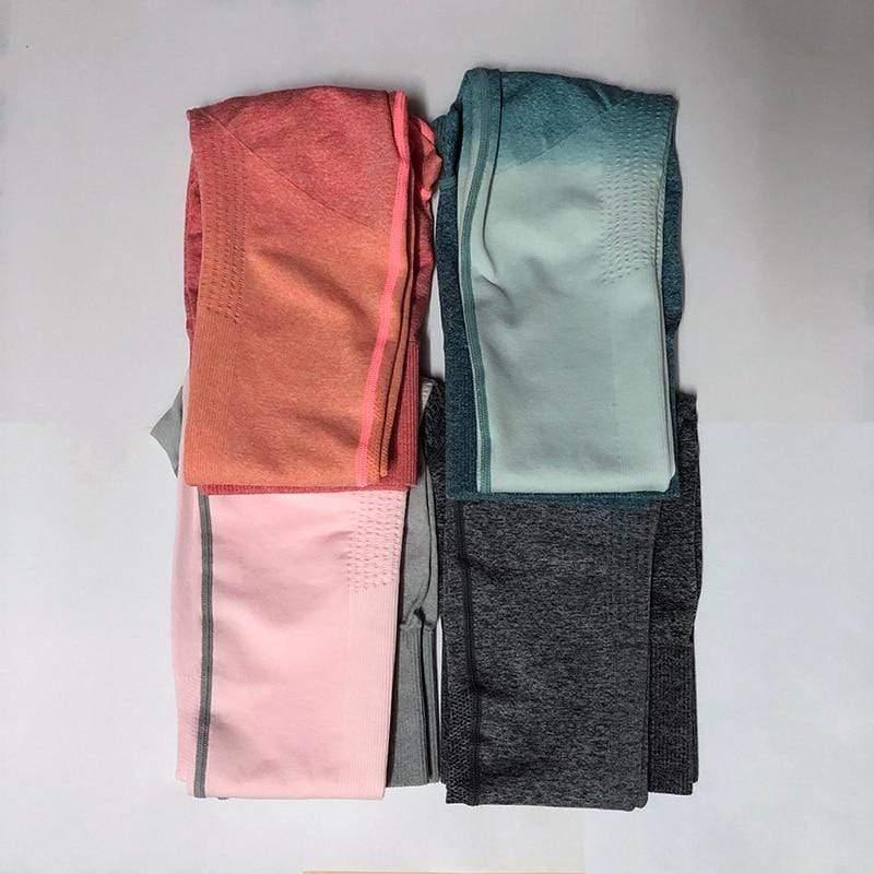 Women Seamless Leggings+Cropped Shirts Workout Suit