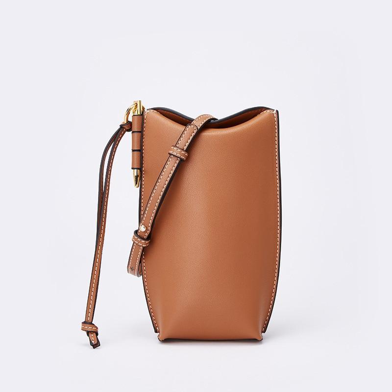 Her Shop bag Genuine Leather Bucket Bag