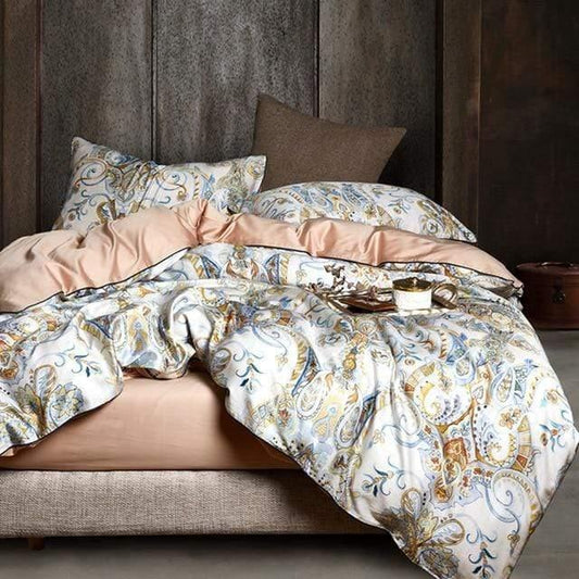 Her Shop Bedding Egyptian Cotton Flower Print Girls Pastoral Princess Bedding Sets - HER SHOP