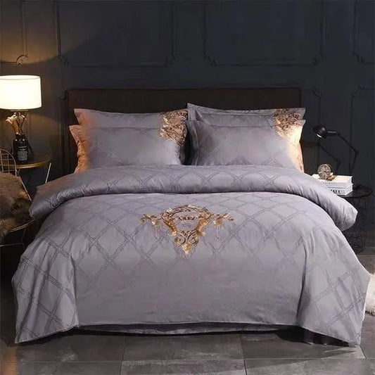 Europe luxury Embroidery Bedding Sets 100% Egypt Cotton Bedclothes Duvet/Quilt Cover Bed Linen Sheet wedding Set Queen King Size - HER SHOP®