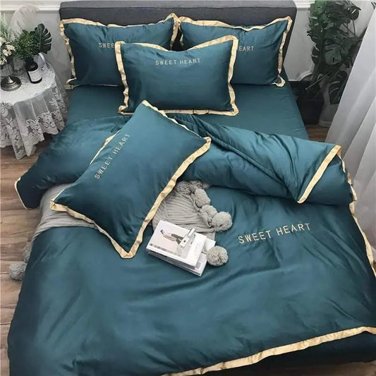 Home Textile Bedding Sets Adult Bedding Set Bed White Black Duvet Cover King Queen Size Quilt Cover Brief Bedclothes Comforter - HER SHOP®