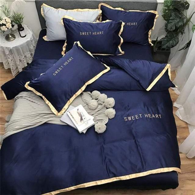 Home Textile Bedding Sets Adult Bedding Set Bed White Black Duvet Cover King Queen Size Quilt Cover Brief Bedclothes Comforter
