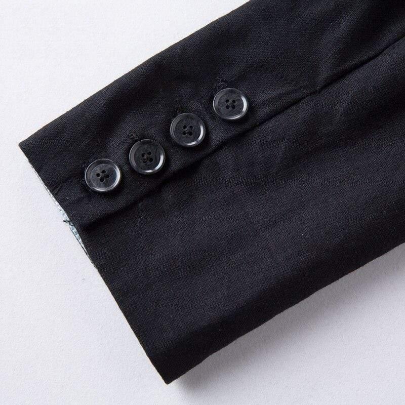 Her Shop Blazers Cotton Linen Single Button Casual Blazer Suit
