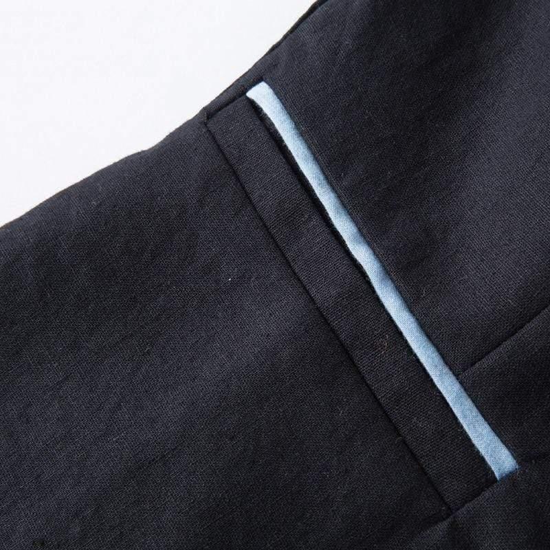 Her Shop Blazers Cotton Linen Single Button Casual Blazer Suit