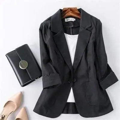 Ladies Candy-Color Linen Blazer - HER SHOP®