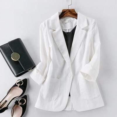Ladies Candy-Color Linen Blazer
