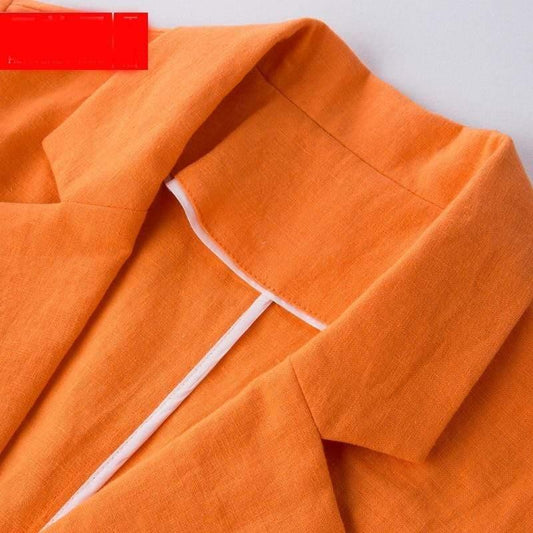 Women Cotton Linen Office Suit - HER SHOP