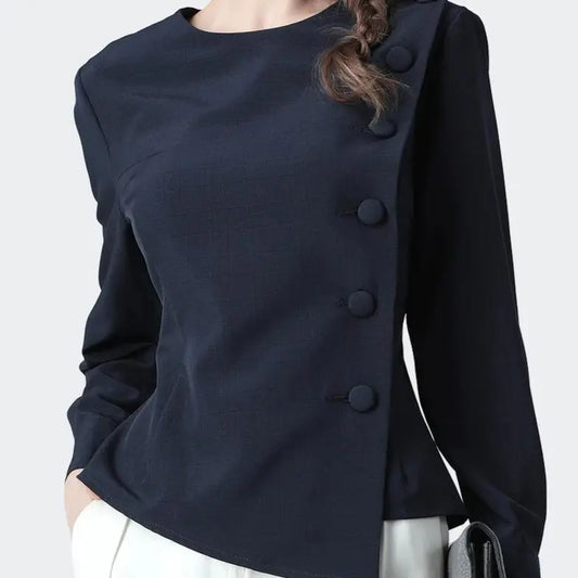 Fashion Button Up Plaid Long Sleeve Ladies Top Elegant Slim Office Work Wear Blouses Her Shop - HER SHOP®
