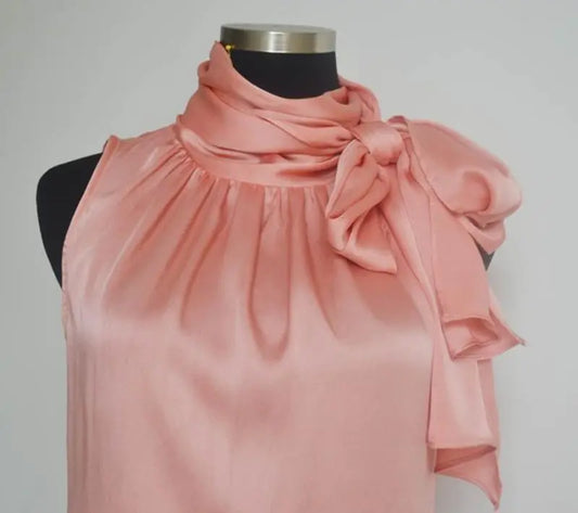 Sleeveless Bow Knot Chiffon Blouse - HER SHOP®