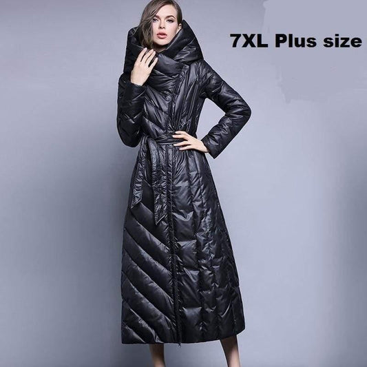 Brand Hooded Long XS-7XL Plus size 90% Duck Down Coat - HER SHOP