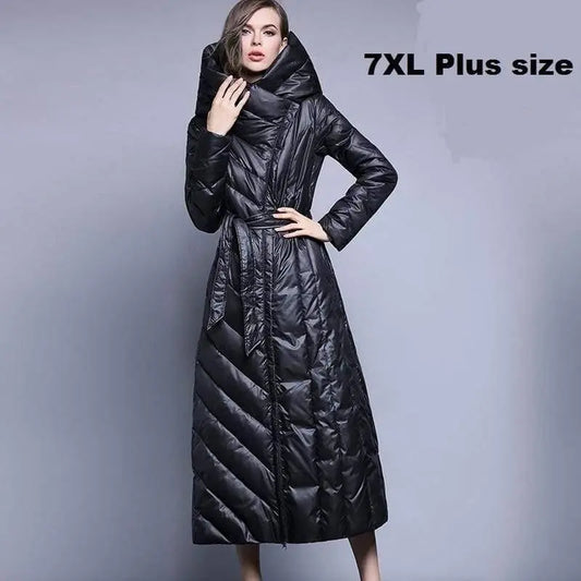 Brand Hooded Long XS-7XL Plus size 90% Duck Down Coat - HER SHOP®
