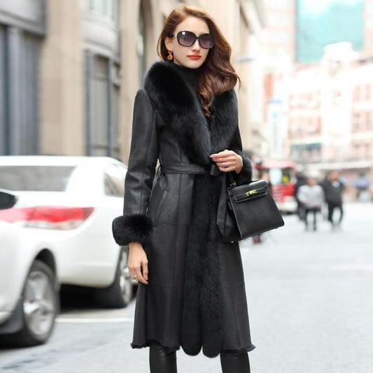 Double Faced Real Fur and Real Leather Jacket - HER SHOP