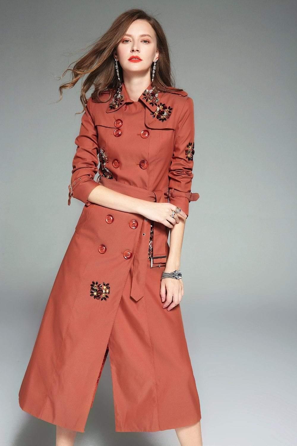 Her Shop Coats, Jackets & Blazers England Style Autumn Spring Trench Coat