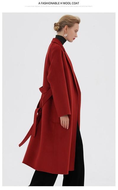 Her Shop Coats, Jackets & Blazers color same picture 3 / XL Water Ripple Double-Sided Cashmere Coat