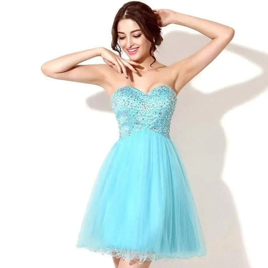 Her Shop Crystal Sky Blue Short Homecoming Dresses - HER SHOP®